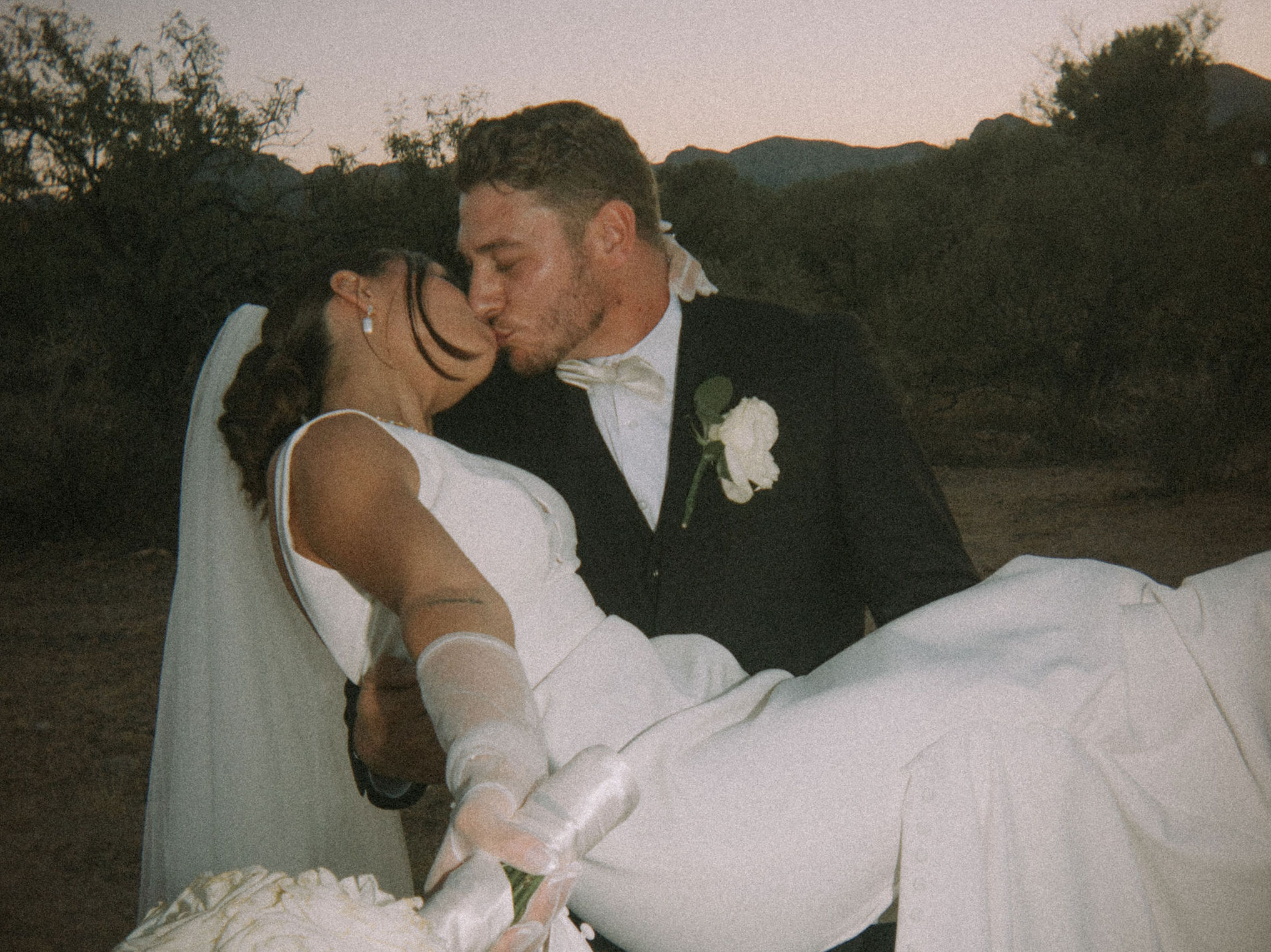 secret garden inn wedding tucson arizona wedding venue arizona wedding photographer film wedding photos nighttime bride and groom portraits desert wedding